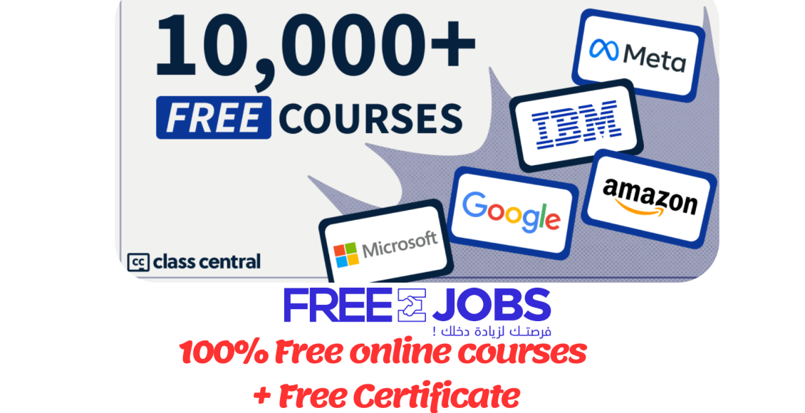 100% Free online courses + Free Certificate