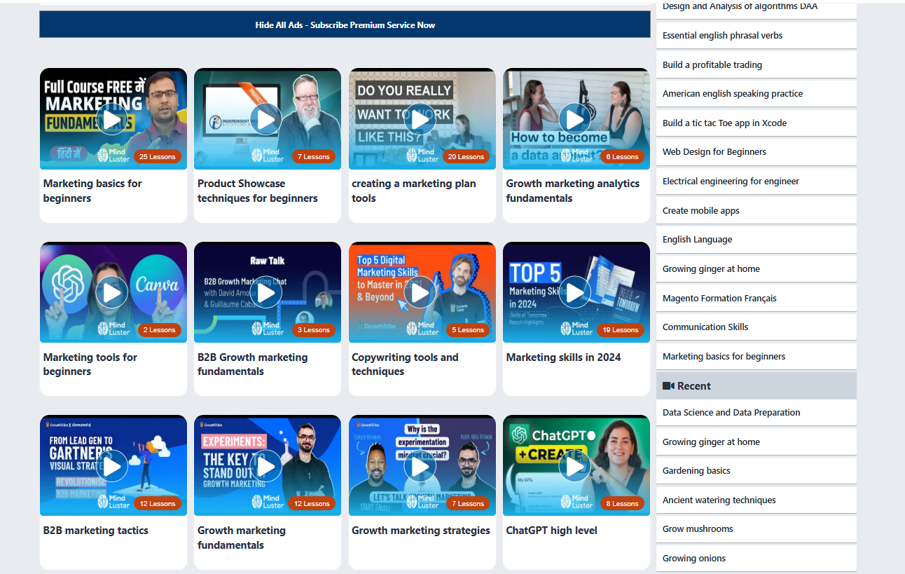 Mind Luster Free Online Courses